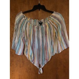 Rue 21 striped cropped blouse colorful